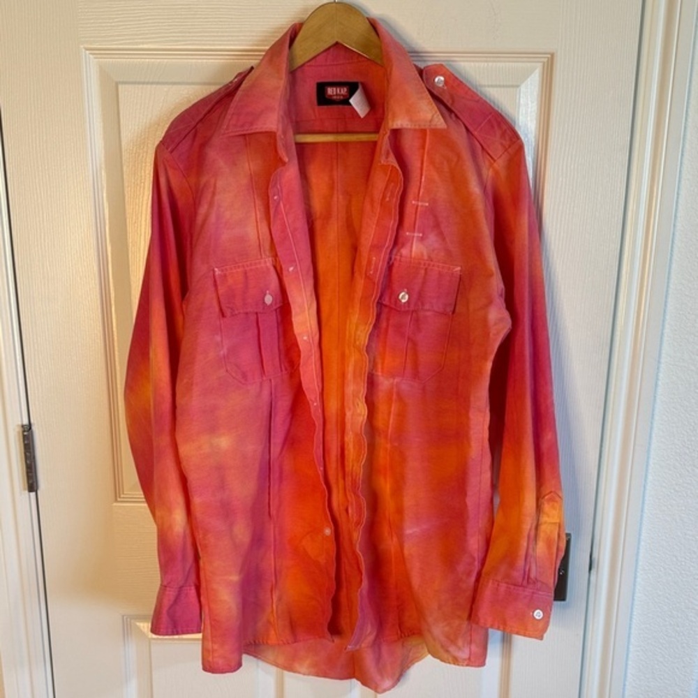 Bold Red-Orange Men's Casual Shirt